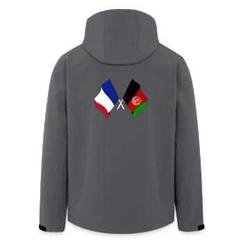 Flagge Frankreichs und Afghanistans - Recycelte Männer Softshell-Jacke von Stanley/Stella - Anthrazit - Hinten - AI Model Male 185 light (185cm)