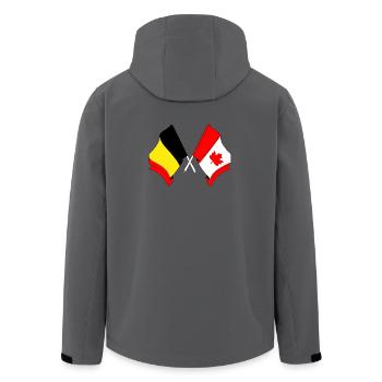 Drapeau de la Belgique, drapeau du Canada - Veste softshell homme en polyester recyclé Stanley/Stella - charbon - Dos - AI Model Male 185 light (185cm)