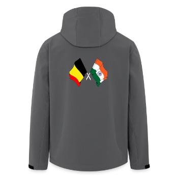 Flagge Belgien, Flagge Indien - Recycelte Männer Softshell-Jacke von Stanley/Stella - Anthrazit - Hinten - AI Model Male 185 light (185cm)