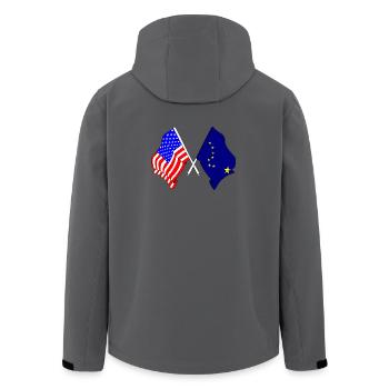 USA flag and Alaska flag - Men’s Recycled Softshell Jacket by Stanley/Stella - anthracite - Back - AI Model Male 185 light (185cm)