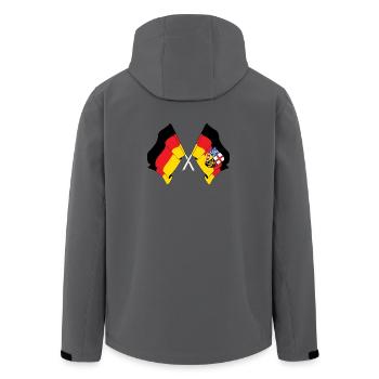 Flagge Deutschland, Saarland gekreuzt - Recycelte Männer Softshell-Jacke von Stanley/Stella - Anthrazit - Hinten - AI Model Male 185 light (185cm)