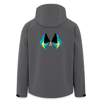 Zwei Flaggen von den Bahamas - Recycelte Männer Softshell-Jacke von Stanley/Stella - Anthrazit - Hinten - AI Model Male 185 light (185cm)