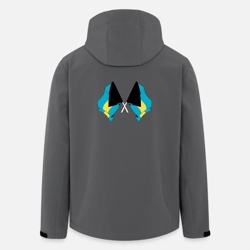 Deux drapeaux traversés depuis les Bahamas - Veste softshell homme en polyester recyclé Stanley/Stella - charbon