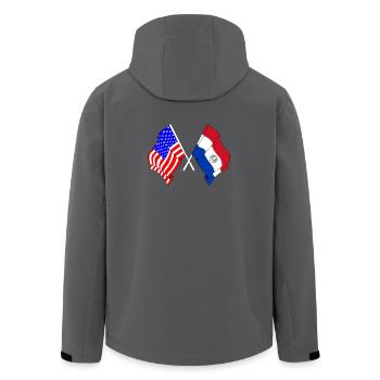 Flagge USA, Flagge Paraguay - Recycelte Männer Softshell-Jacke von Stanley/Stella - Anthrazit - Hinten - AI Model Male 185 light (185cm)