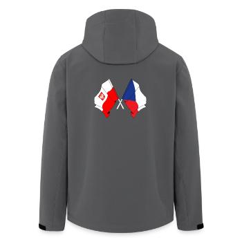 Flagge Polen, Tschechische Republik - Recycelte Männer Softshell-Jacke von Stanley/Stella - Anthrazit - Hinten - AI Model Male 185 light (185cm)