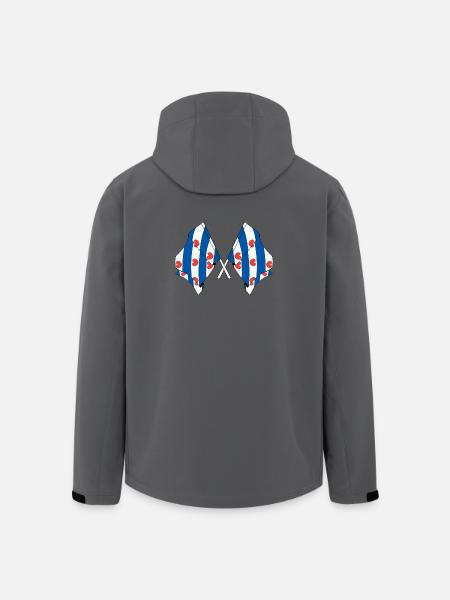 Zwei Flaggen der Provinz Friesland - Recycelte Männer Softshell-Jacke von Stanley/Stella - Anthrazit