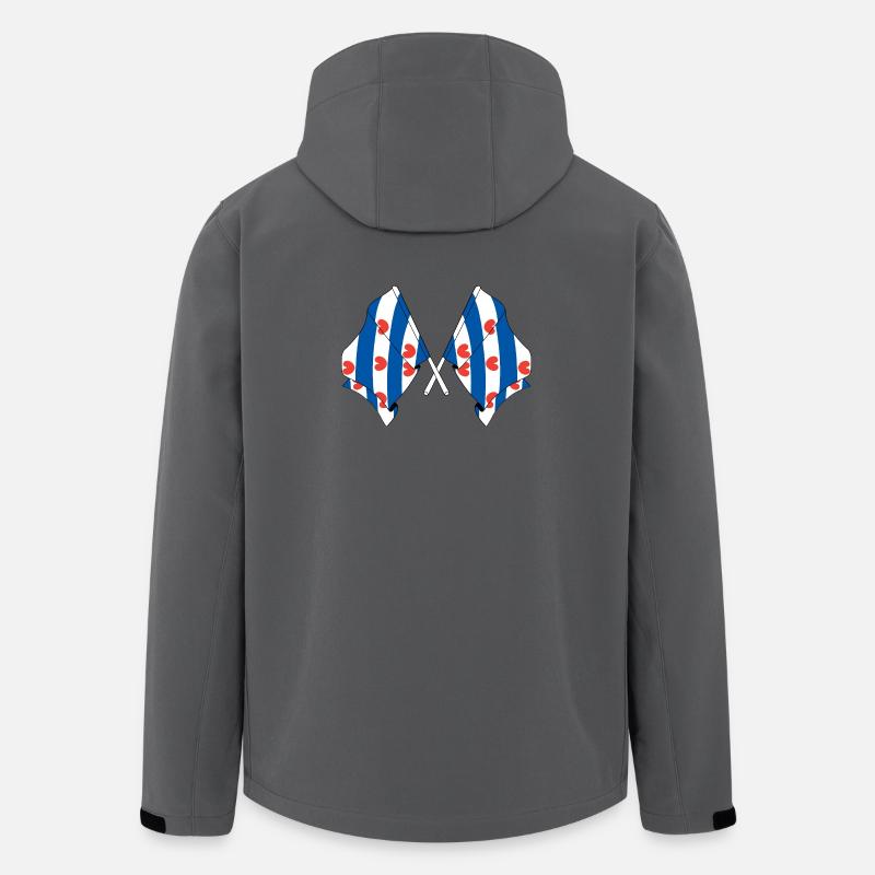 Zwei Flaggen der Provinz Friesland - Recycelte Männer Softshell-Jacke von Stanley/Stella - Anthrazit