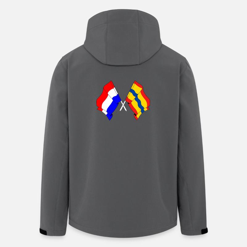 Drapeau des Pays-Bas, Overijssel croisé - Veste softshell homme en polyester recyclé Stanley/Stella - charbon