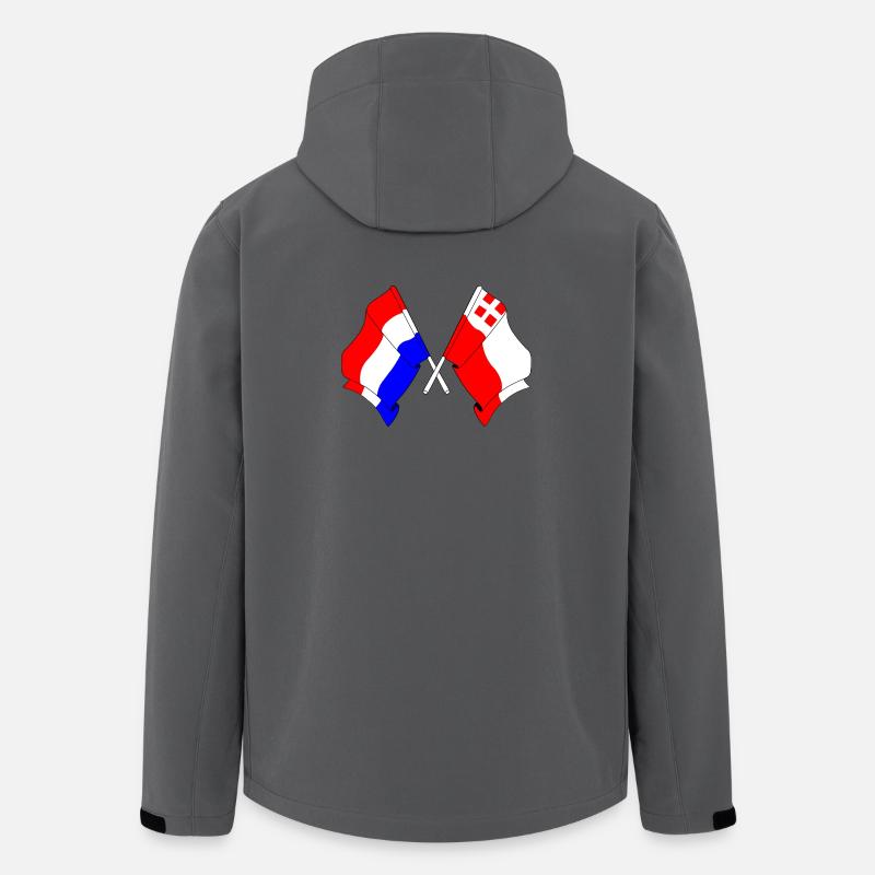 Drapeau des Pays-Bas, Utrecht croisé - Veste softshell homme en polyester recyclé Stanley/Stella - charbon