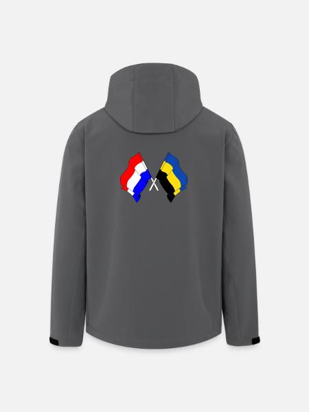 Drapeau Pays-Bas, Gueldre croisé - Veste softshell homme en polyester recyclé Stanley/Stella - charbon