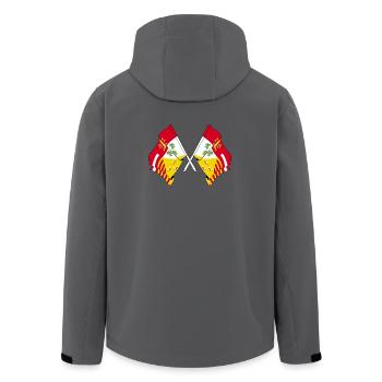 Two flags province of Liège Belgium - Men’s Recycled Softshell Jacket by Stanley/Stella - anthracite - Back - AI Model Male 185 light (185cm)