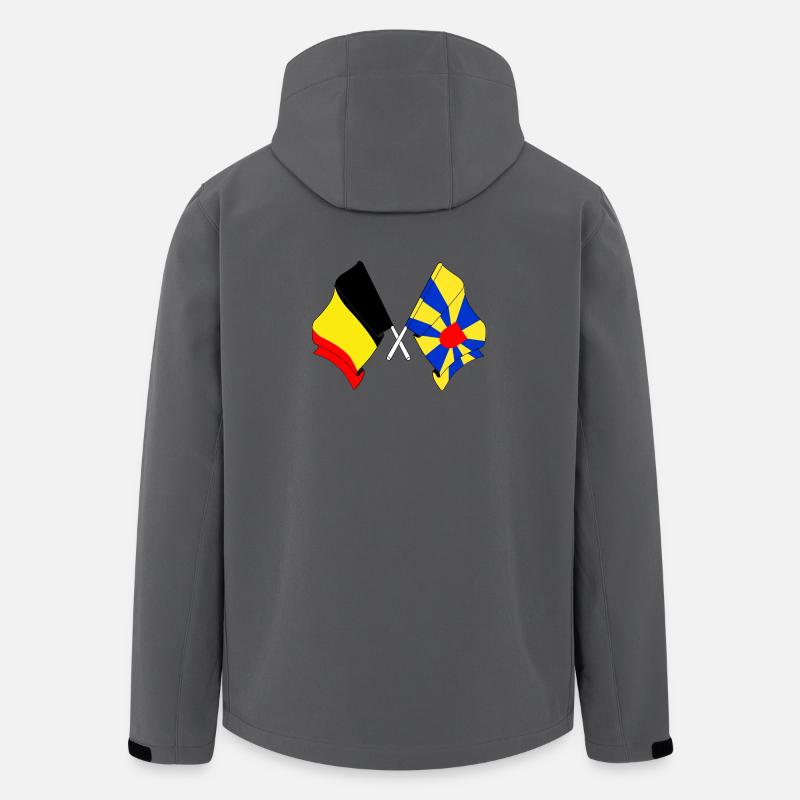 Flag Belgium and flag West Flanders - Men’s Recycled Softshell Jacket by Stanley/Stella - anthracite