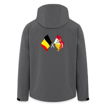 Flag of Belgium, flag Liège - Men’s Recycled Softshell Jacket by Stanley/Stella - anthracite - Back - AI Model Male 185 light (185cm)