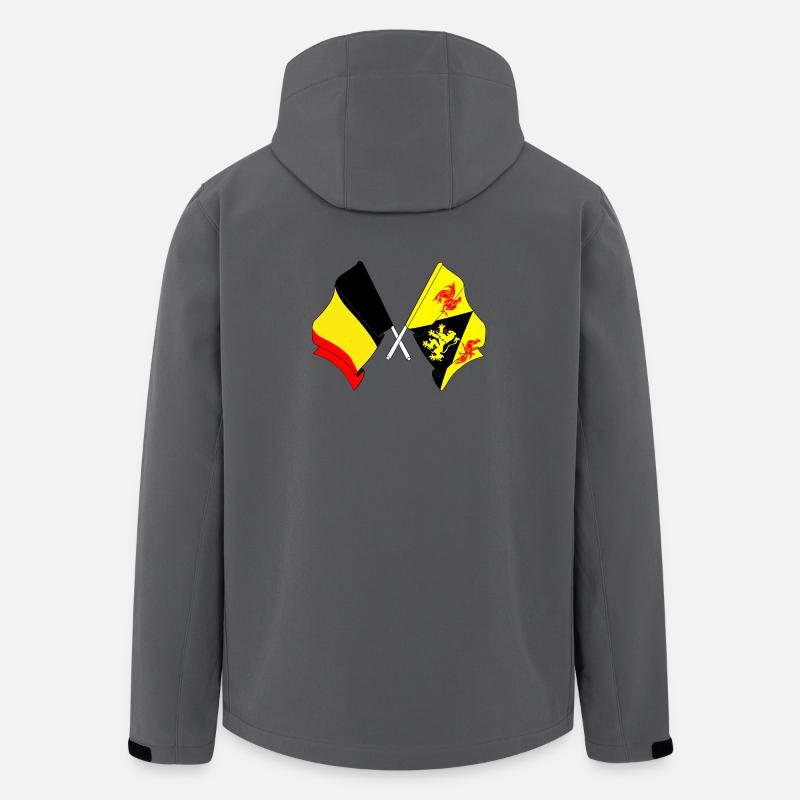 Flag Belgium and flag Walloon Brabant - Men’s Recycled Softshell Jacket by Stanley/Stella - anthracite