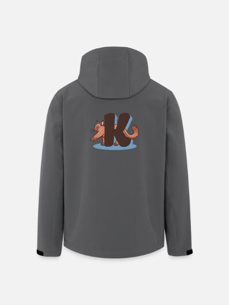 Lettre K chat - Veste softshell homme en polyester recyclé Stanley/Stella - charbon