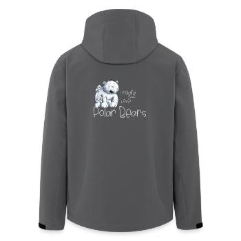 I Really Love Polar Bears Polar Bear Polar Bear - Men’s Recycled Softshell Jacket by Stanley/Stella - anthracite - Back - AI Model Male 185 light (185cm)