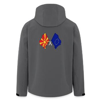 Drapeau Macédoine du Nord, Europe - Veste softshell homme en polyester recyclé Stanley/Stella - charbon - Dos - AI Model Male 185 light (185cm)