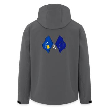 Drapeau Kosovo Europe - Veste softshell homme en polyester recyclé Stanley/Stella - charbon - Dos - AI Model Male 185 light (185cm)