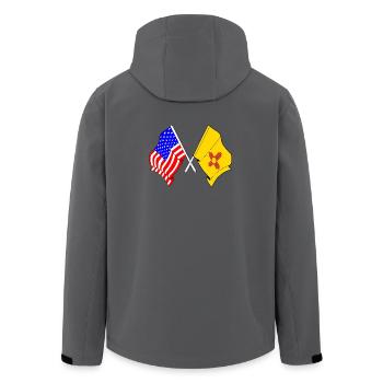 Flagge USA und Bundesstaat New Mexico gekreuzt - Recycelte Männer Softshell-Jacke von Stanley/Stella - Anthrazit - Hinten - AI Model Male 185 light (185cm)