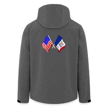 USA and Iowa state flag crossed - Men’s Recycled Softshell Jacket by Stanley/Stella - anthracite - Back - AI Model Male 185 light (185cm)