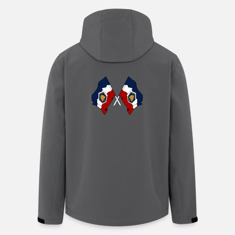 Deux drapeaux traversent l’Utah - Veste softshell homme en polyester recyclé Stanley/Stella - charbon