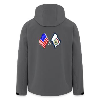 Flag USA and state of West Virginia crossed - Men’s Recycled Softshell Jacket by Stanley/Stella - anthracite - Back - AI Model Male 185 light (185cm)