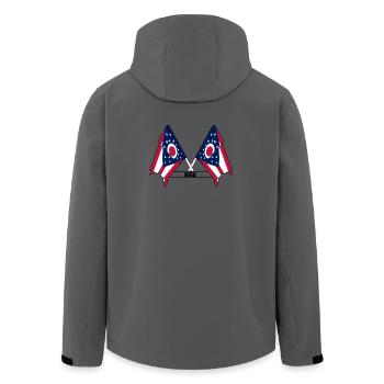 texte des drapeaux wee OHIO - Veste softshell homme en polyester recyclé Stanley/Stella - charbon - Dos - AI Model Male 185 light (185cm)