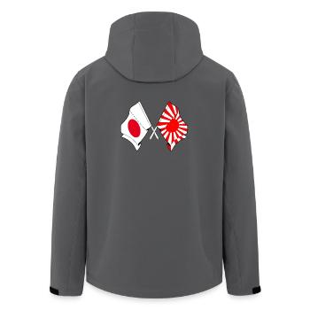 Drapeaux japonais et du soleil levant croisés - Veste softshell homme en polyester recyclé Stanley/Stella - charbon - Dos - AI Model Male 185 light (185cm)