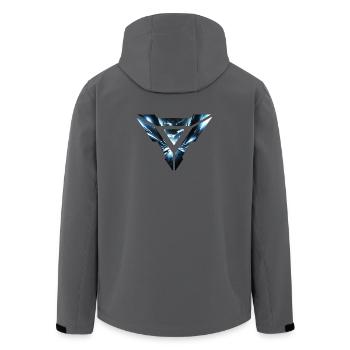 Design triangulaire futuriste du cyberroyaume - Veste softshell homme en polyester recyclé Stanley/Stella - charbon - Dos - AI Model Male 185 light (185cm)