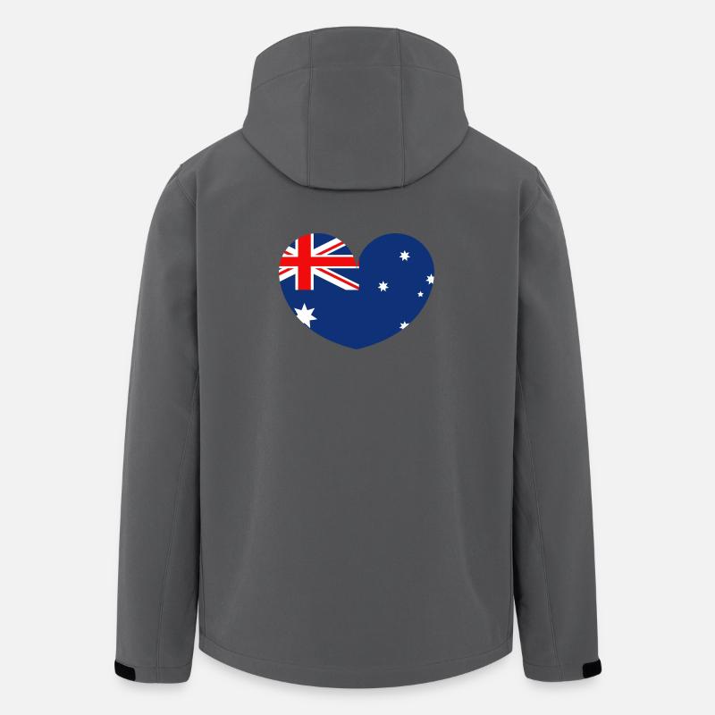Australian flag with heart - Men’s Recycled Softshell Jacket by Stanley/Stella - anthracite