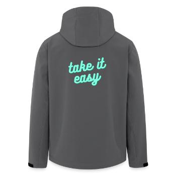 Take it easy – Relaxed lifestyle saying - Men’s Recycled Softshell Jacket by Stanley/Stella - anthracite - Back - AI Model Male 185 light (185cm)