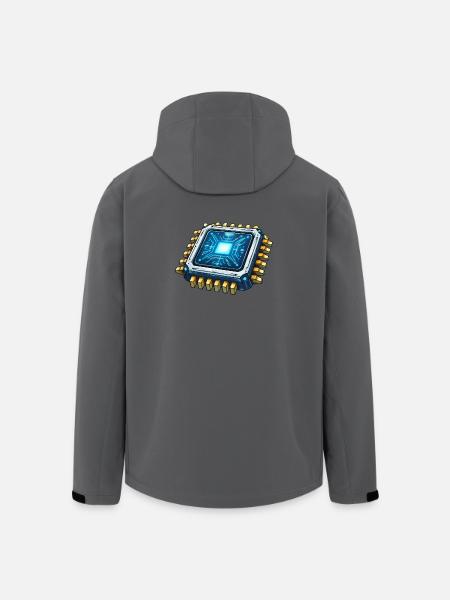 Leuchtender Mikrochip Digitalkern - Recycelte Männer Softshell-Jacke von Stanley/Stella - Anthrazit