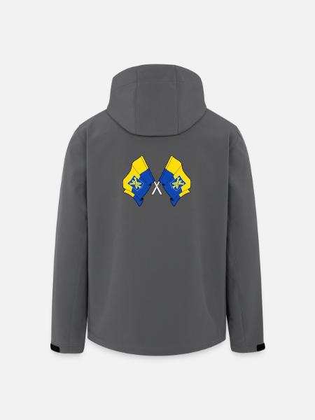 Drapeaux croisés de Zandvoort - Veste softshell homme en polyester recyclé Stanley/Stella - charbon