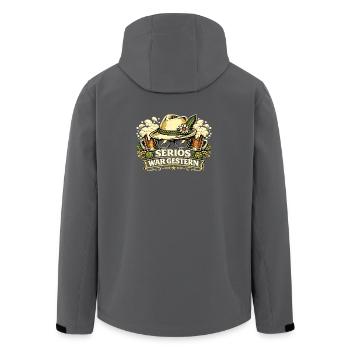 Trachtenshirts_-_Serioes_war_gestern - Recycelte Männer Softshell-Jacke von Stanley/Stella - Anthrazit - Hinten - AI Model Male 185 light (185cm)