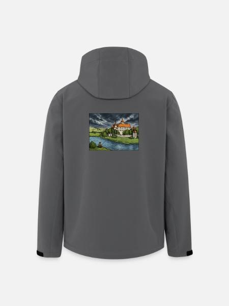 Castle by the River Sketch - Men’s Recycled Softshell Jacket by Stanley/Stella - anthracite