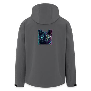Katzen-Neonnetz - Recycelte Männer Softshell-Jacke von Stanley/Stella - Anthrazit - Hinten - AI Model Male 185 light (185cm)