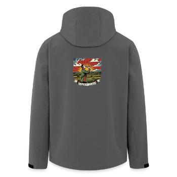 Sonnenuntergangs-Toast - Recycelte Männer Softshell-Jacke von Stanley/Stella - Anthrazit - Hinten - AI Model Male 185 light (185cm)