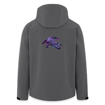 Neon crocodile aurora - Men’s Recycled Softshell Jacket by Stanley/Stella - anthracite - Back - AI Model Male 185 light (185cm)