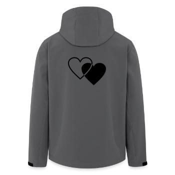Zwei Herzen - Recycelte Männer Softshell-Jacke von Stanley/Stella - Anthrazit - Hinten - AI Model Male 185 light (185cm)