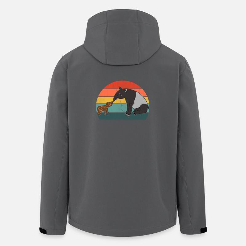 Tapir Familie Mutter Kind Baby Vintage Geschenk - Recycelte Männer Softshell-Jacke von Stanley/Stella - Anthrazit