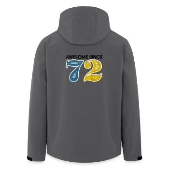 Retro 72 Duo in Ink Texture - Men’s Recycled Softshell Jacket by Stanley/Stella - anthracite - Back - AI Model Male 185 light (185cm)