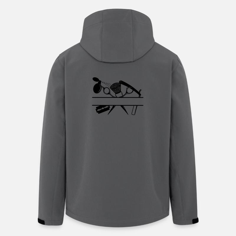 Bannière de texte d’attributs de coiffeurs - Veste softshell homme en polyester recyclé Stanley/Stella - charbon