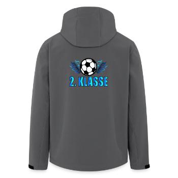 SCHULANFANG 2. KLASSE FUßBALL - Recycelte Männer Softshell-Jacke von Stanley/Stella - Anthrazit - Hinten - AI Model Male 185 light (185cm)