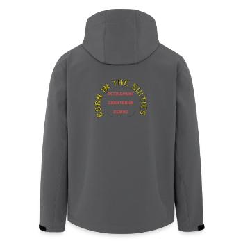 Born in the sixties, retirement approaching - Men’s Recycled Softshell Jacket by Stanley/Stella - anthracite - Back - AI Model Male 185 light (185cm)