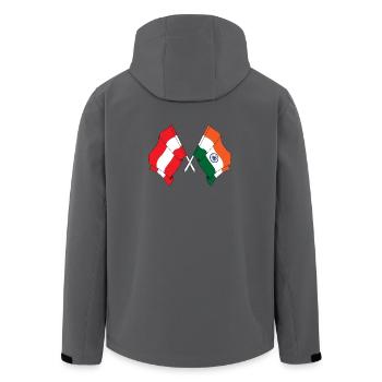 Flagge Österreich, Flagge Indien - Recycelte Männer Softshell-Jacke von Stanley/Stella - Anthrazit - Hinten - AI Model Male 185 light (185cm)