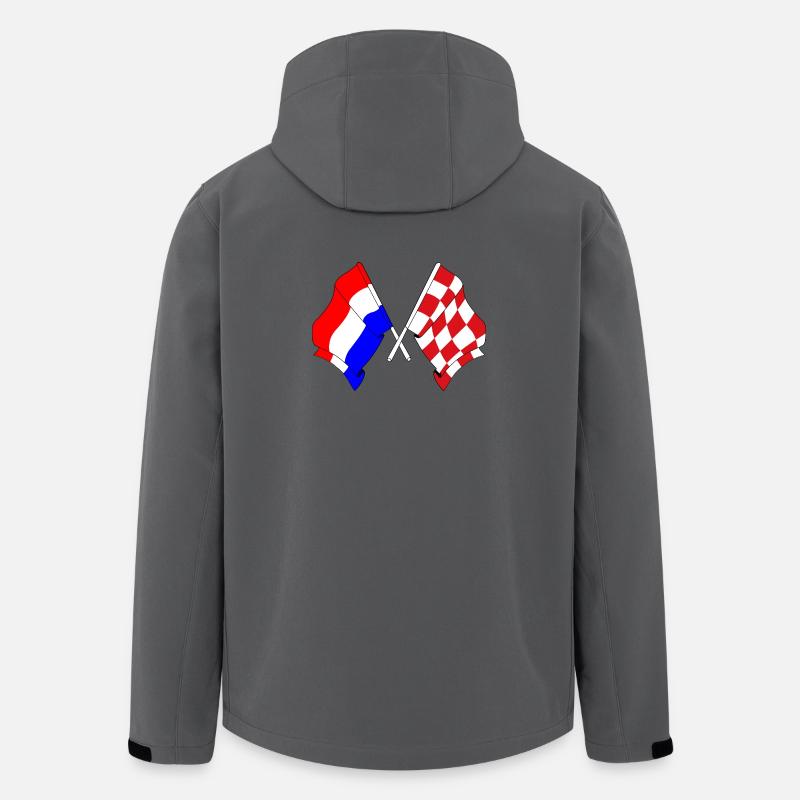 Drapeau Pays-Bas, Brabant septentrional croisé - Veste softshell homme en polyester recyclé Stanley/Stella - charbon