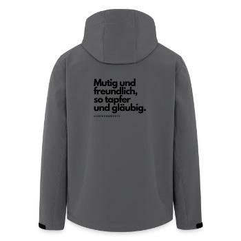 Earworm Shirt: Gummy Bears - Men’s Recycled Softshell Jacket by Stanley/Stella - anthracite - Back - AI Model Male 185 light (185cm)