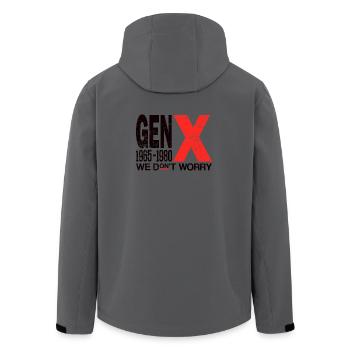 Generation X – Old School & Proud - Men’s Recycled Softshell Jacket by Stanley/Stella - anthracite - Back - AI Model Male 185 light (185cm)
