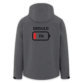 Patience - 1% Design - Men’s Recycled Softshell Jacket by Stanley/Stella - anthracite - Back - AI Model Male 185 light (185cm)
