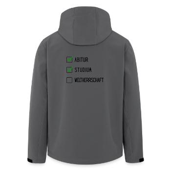 Studium Checkliste (ABI, Studium, Weltherschaft) - Recycelte Männer Softshell-Jacke von Stanley/Stella - Anthrazit - Hinten - AI Model Male 185 light (185cm)